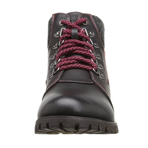 DIRTY LAUNDRY TREBLE Women's Cozy Lace-Up Hiker Booties Burnished Black Size 8 - Picture 4 of 9